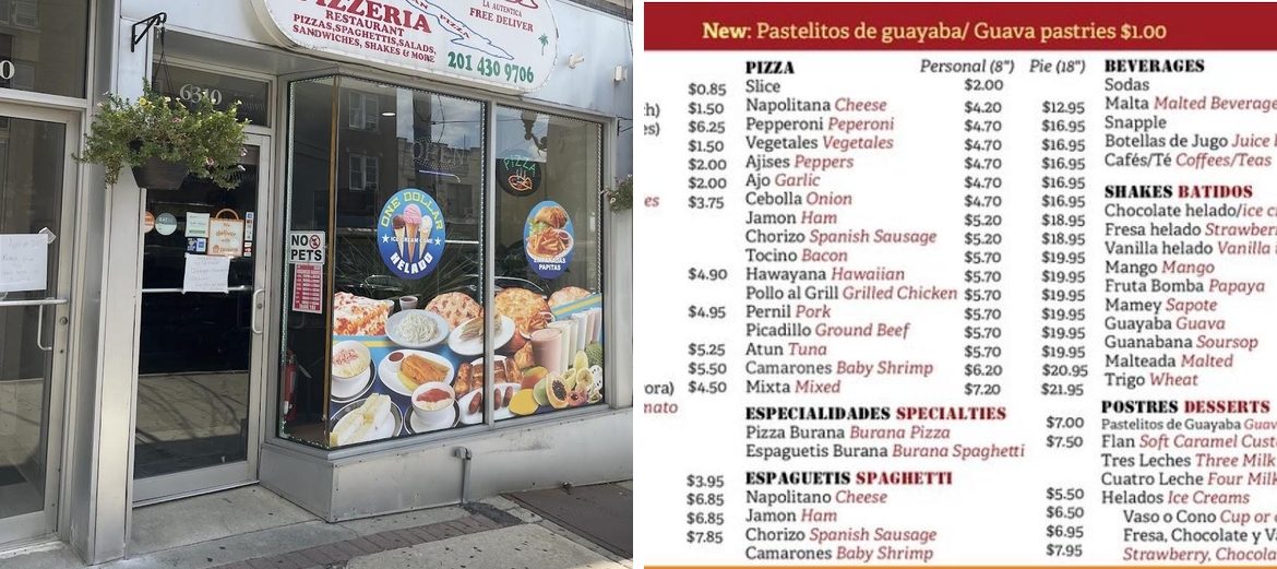 Burana Pizzeria Cubana Menu